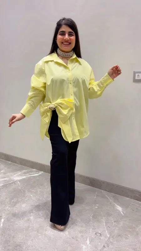 BEAUTIFUL IMPORTED SHIRT WITH KNOT STYLE GGR5719 Girls Glitters