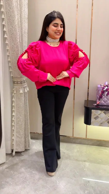 BEAUTIFUL PREMIUM PUFF SLEEVE TOP GGR5720 Girls Glitters