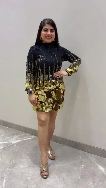 BEAUTIFUL PREMIUM LEAF PATTERNED MINI DRESS GGR5728 Girls Glitters