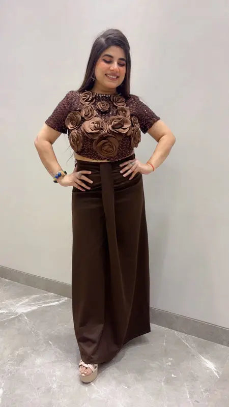 BEAUTIFUL PREMIUM INDO WESTERN OUTFIT SET GGR5736 Girls Glitters