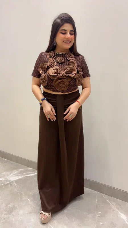BEAUTIFUL PREMIUM INDO WESTERN OUTFIT SET GGR5736 Girls Glitters