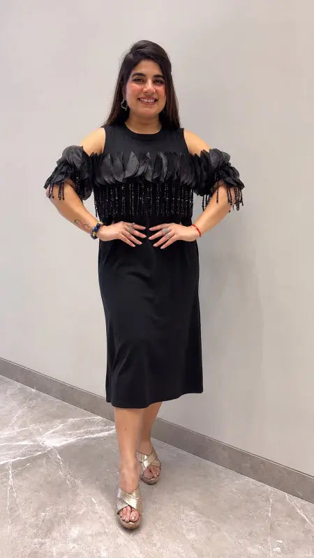 BEAUTIFUL PREMIUM COLD SHOULDER DRESS GGR5737 Girls Glitters
