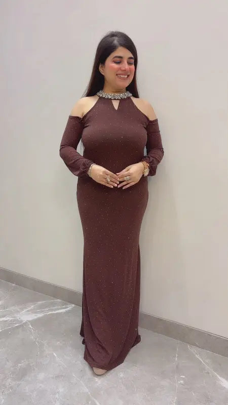 BEAUTIFUL PREMIUM COLD SHOULDER IMPORTED DRESS GGR5741 Girls Glitters