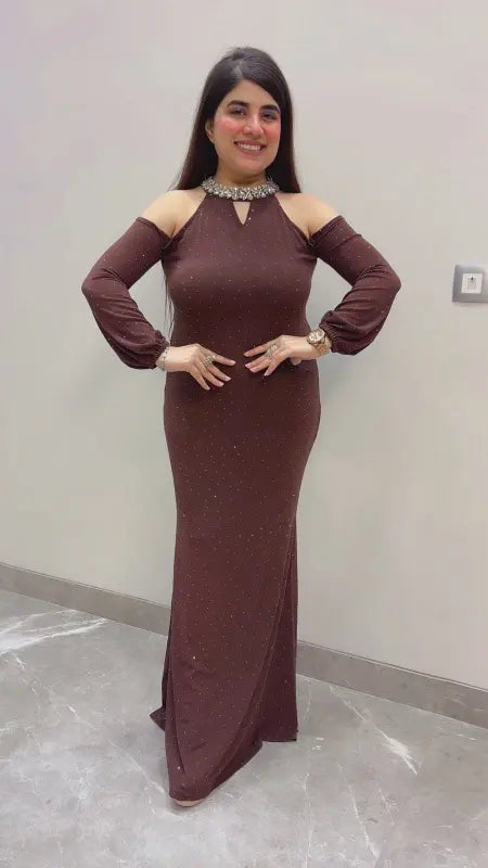 BEAUTIFUL PREMIUM COLD SHOULDER IMPORTED DRESS GGR5741 Girls Glitters