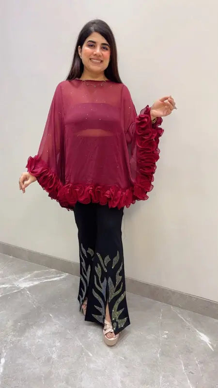 BEAUTIFUL PREMIUM ROSE KAFTAN TOP GGR5747 Girls Glitters