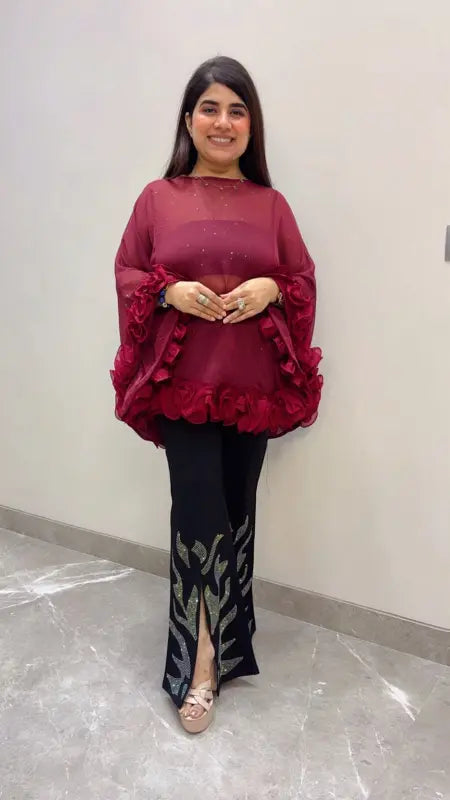 BEAUTIFUL PREMIUM ROSE KAFTAN TOP GGR5747 Girls Glitters