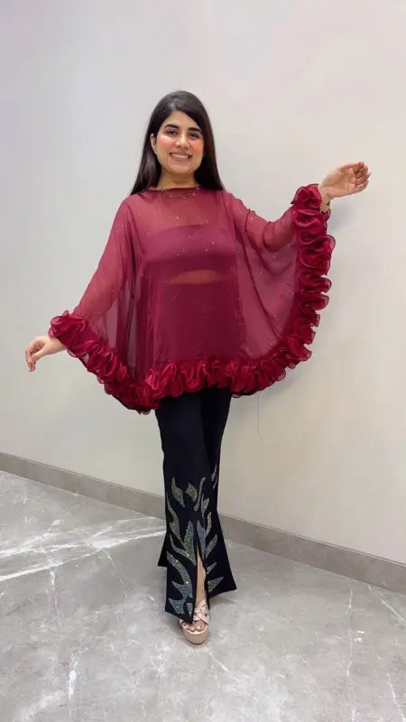 BEAUTIFUL PREMIUM ROSE KAFTAN TOP GGR5747 Girls Glitters