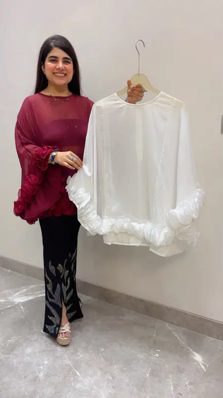 BEAUTIFUL PREMIUM ROSE KAFTAN TOP GGR5747 Girls Glitters