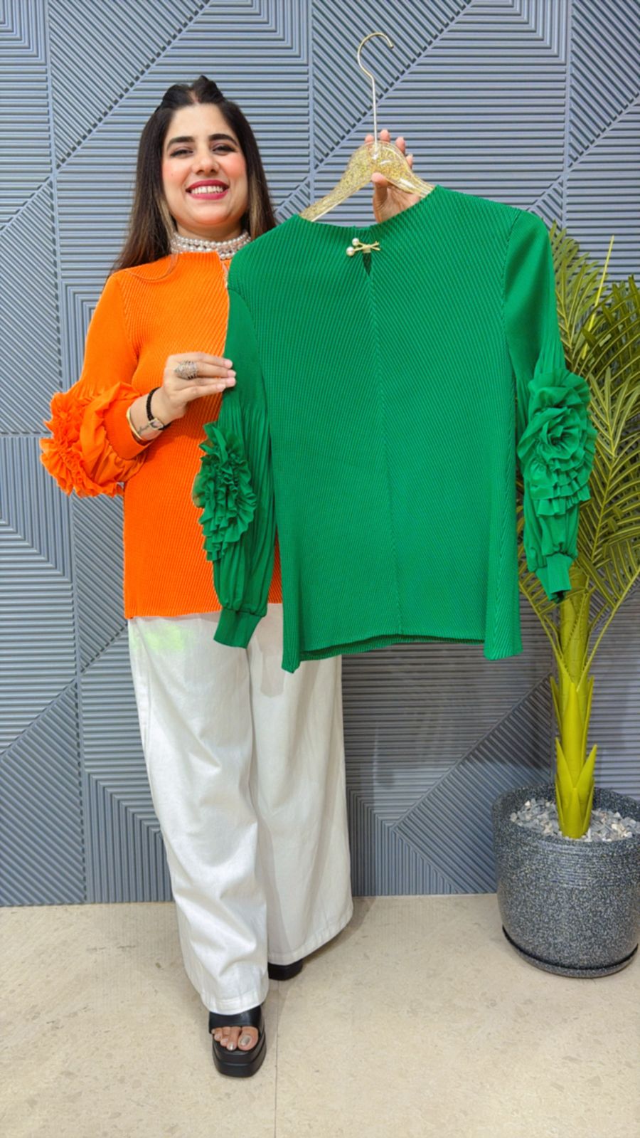 PLELLED FLOWER SUMMER TOP GGR1361