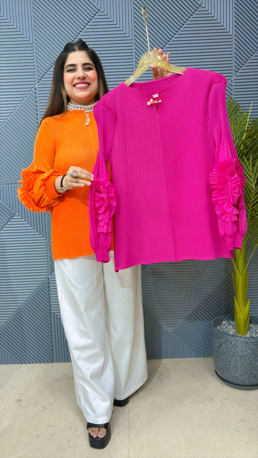 PLELLED FLOWER SUMMER TOP GGR1361
