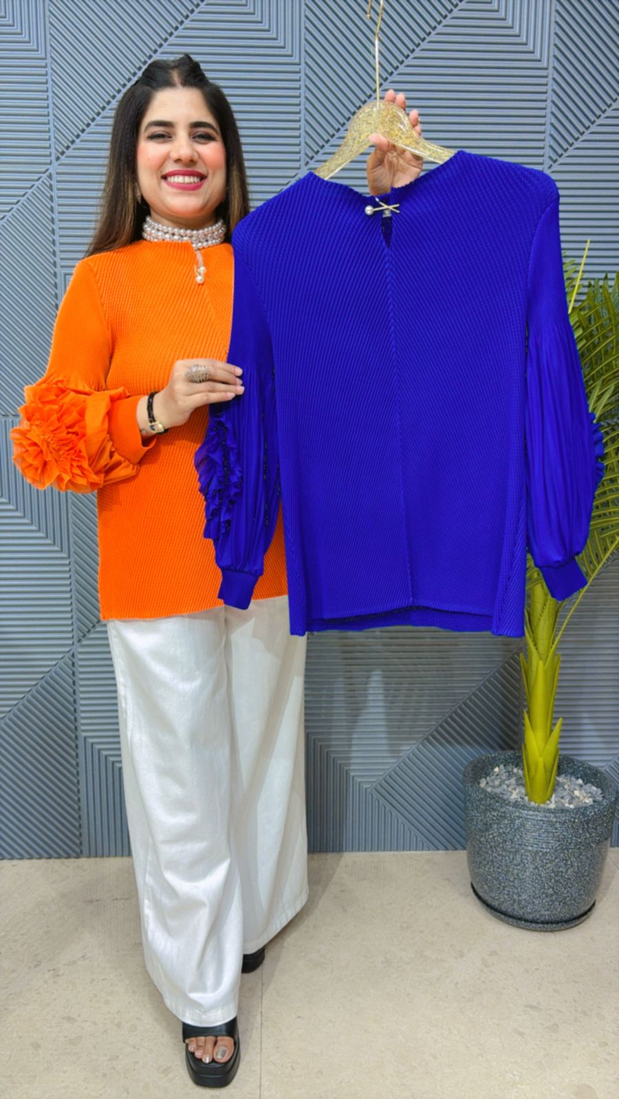 PLELLED FLOWER SUMMER TOP GGR1361