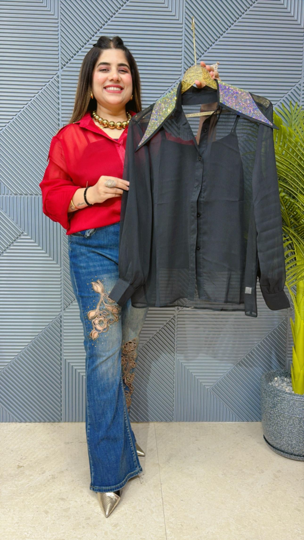 SHIFFON PARTY WEAR SHIRT GGR1430