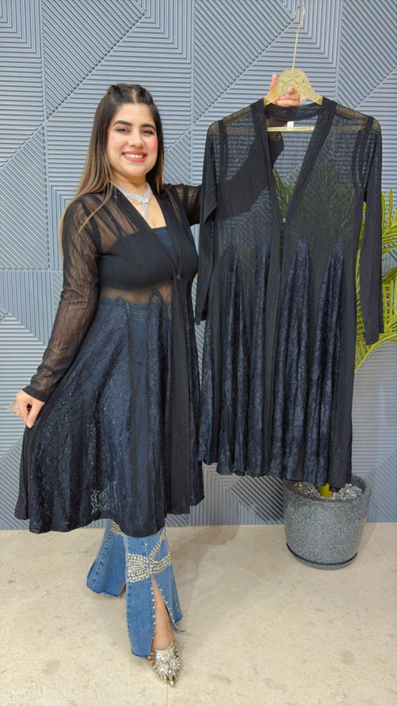 Power Net Shrug With Beautiful Work GGR1459