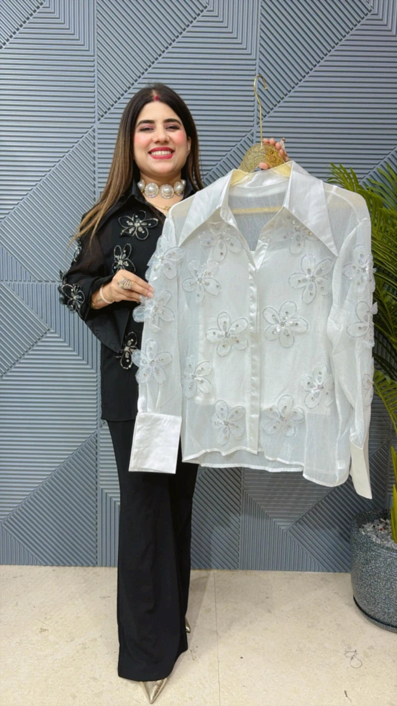 SUMMER SHIRT WITH BEAUTIFUL WORK  GGR1509