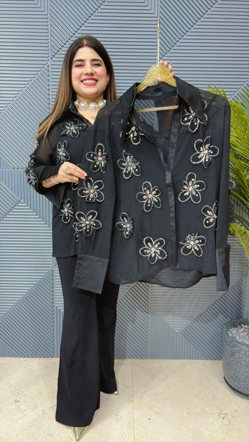 SUMMER SHIRT WITH BEAUTIFUL WORK  GGR1509