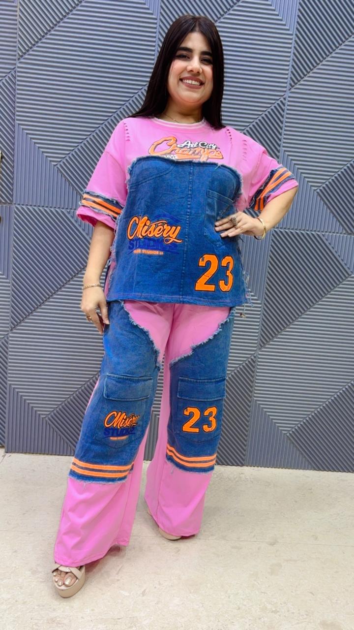 BEAUTIFUL DENIM COTTOM CORD SET GGR5123 Girls Glitters