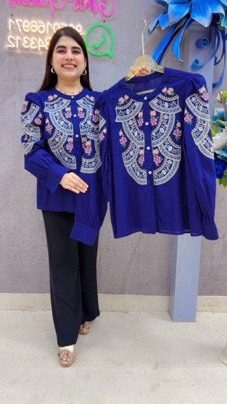BEAUTIFUL SHIRT WITH FLORAL DESIGN GGR5463 Girls Glitters