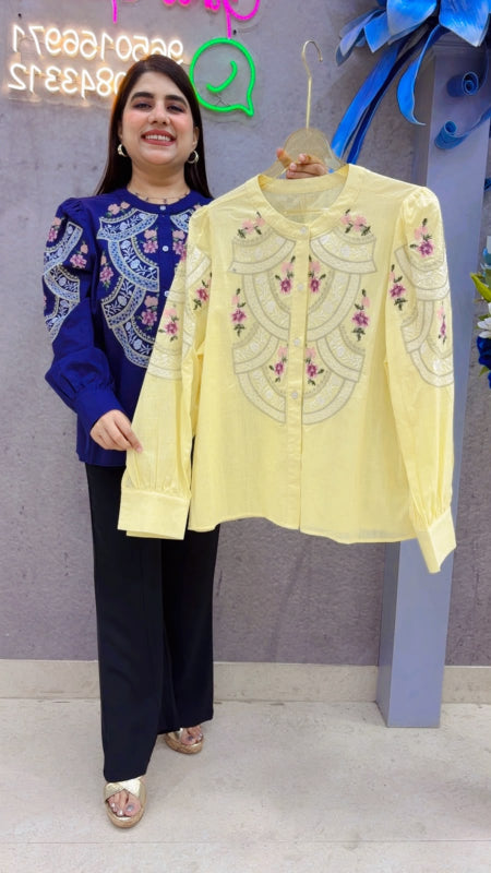 BEAUTIFUL SHIRT WITH FLORAL DESIGN GGR5463 Girls Glitters