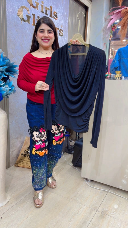 BEAUTIFUL PREMIUM ROUNDOFF COLLAR TOP GGR5547 Girls Glitters