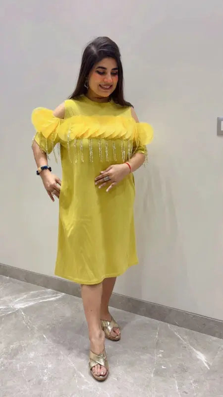 BEAUTIFUL PREMIUM COLD SHOULDER DRESS GGR5737 Girls Glitters