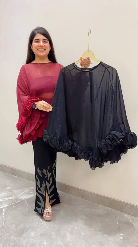 BEAUTIFUL PREMIUM ROSE KAFTAN TOP GGR5747 Girls Glitters