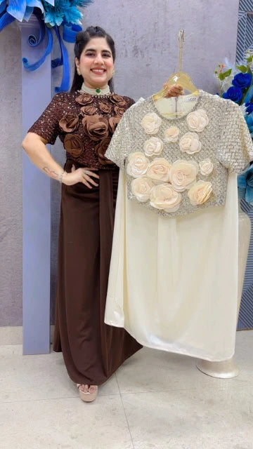 BEAUTIFUL PREMIUM TOP WITH SKIRT SET GGR5412 Girls Glitters