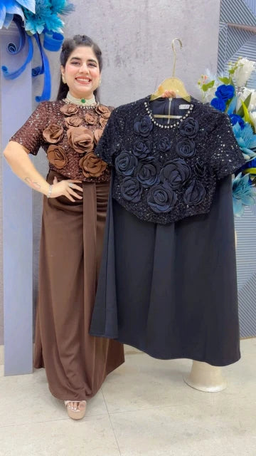 BEAUTIFUL PREMIUM TOP WITH SKIRT SET GGR5412 Girls Glitters