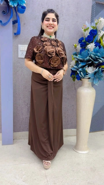 BEAUTIFUL PREMIUM TOP WITH SKIRT SET GGR5412 Girls Glitters